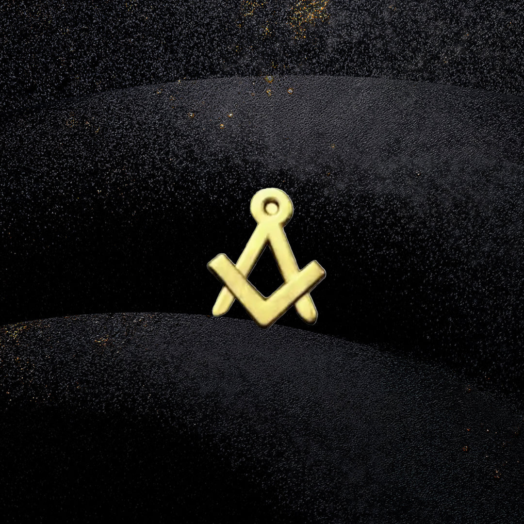 Winkel und Zirkel-Pin Gold | Das klassische Freimaurer-Emblem